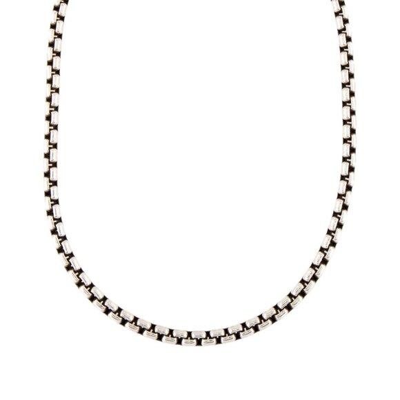 DAVID YURMAN STERLING SILVER 925 HEAVY BOX CHAIN NECKLACE